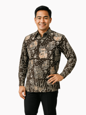 Kemeja batik pria lengan panjang motif iwak mas