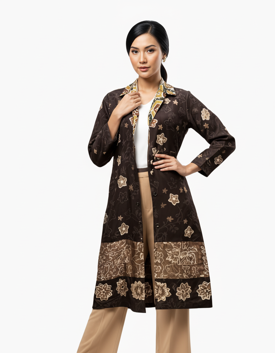 Outer batik wanita lengan panjang elegan, handmade, eksklusif