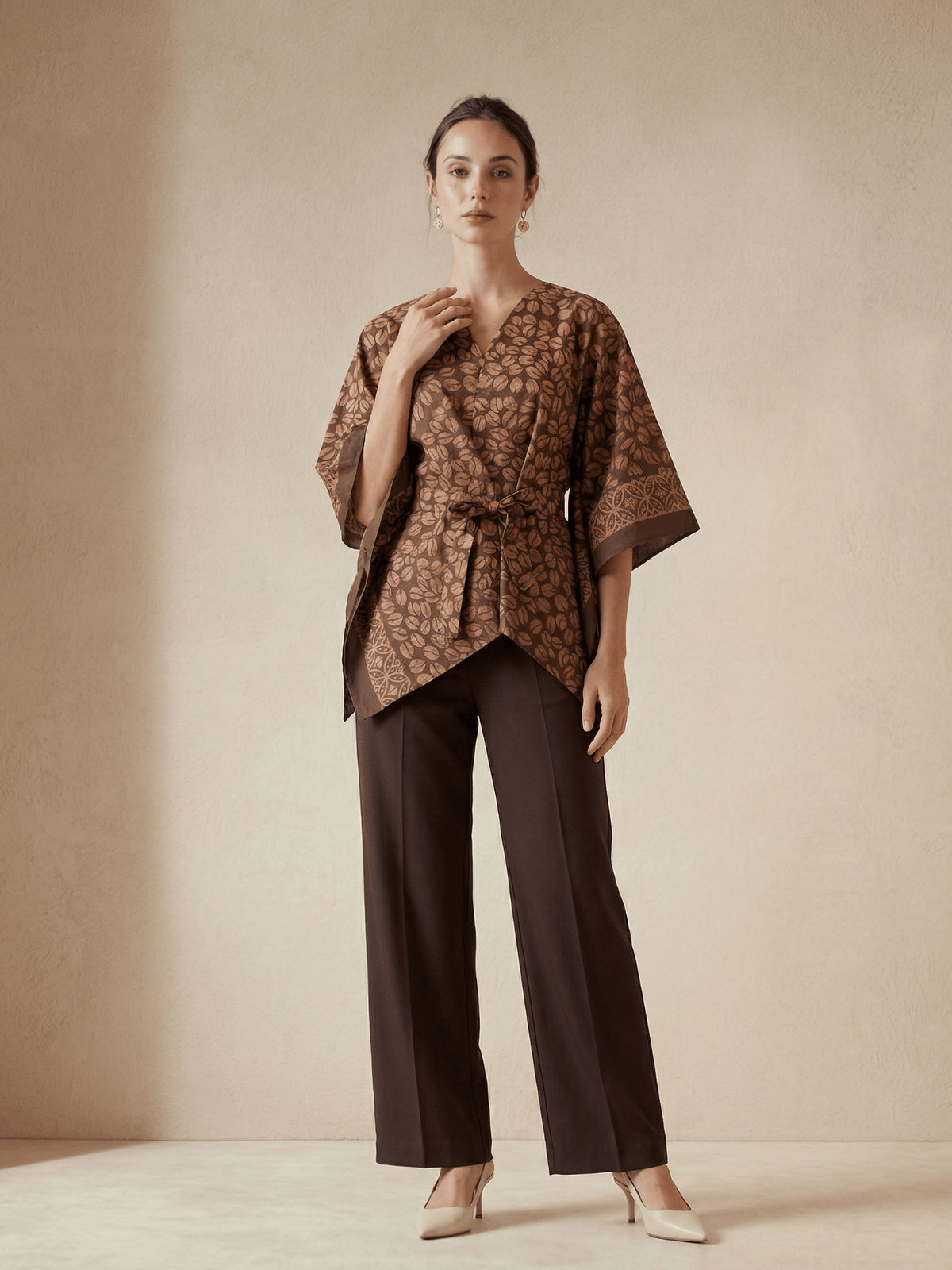 Outer Batik Wanita - Batik Warna Alam-Motif Kopi-Zero waste cut outer