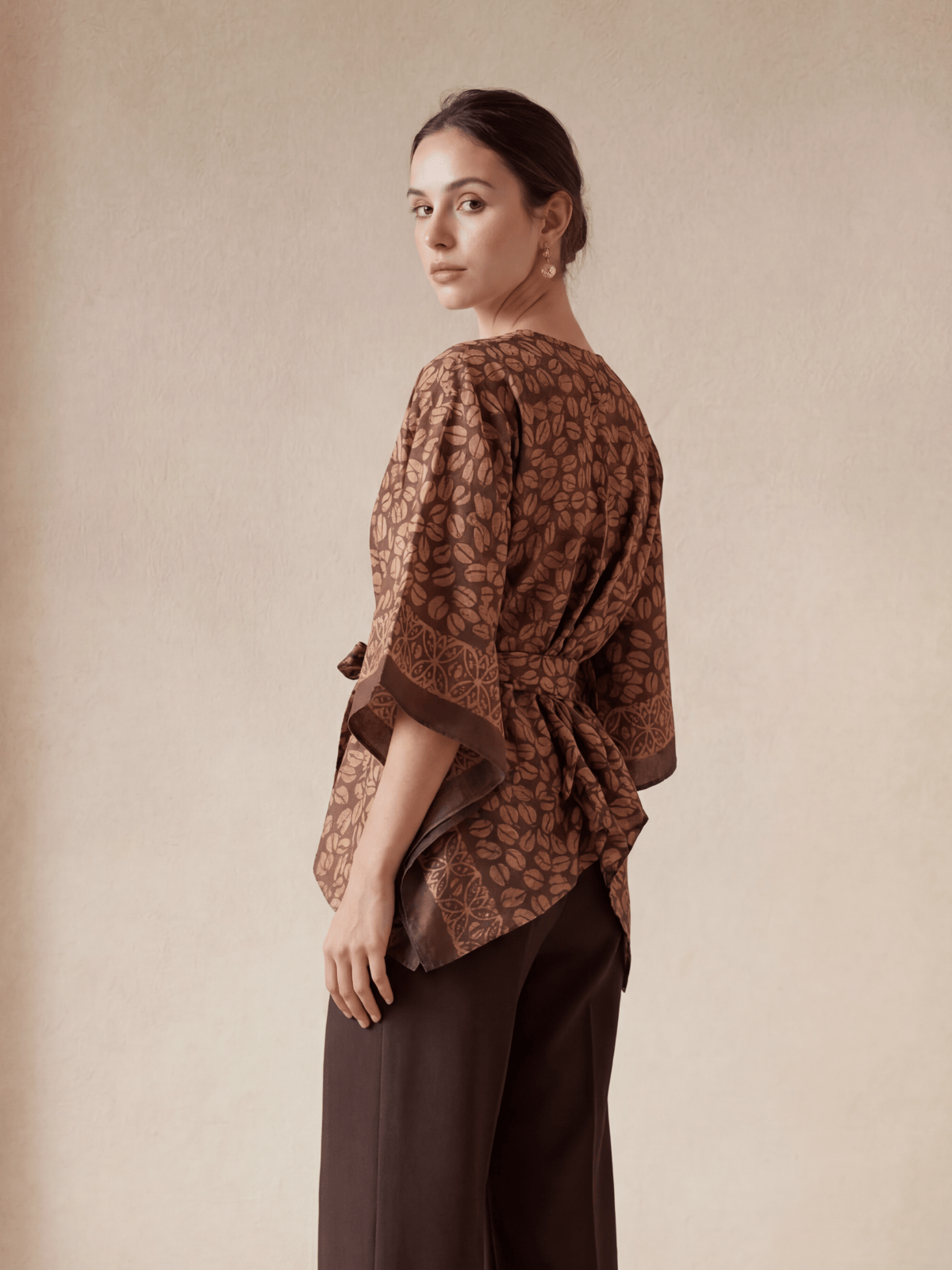 Outer Batik Wanita - Batik Warna Alam-Motif Kopi-Zero waste cut outer