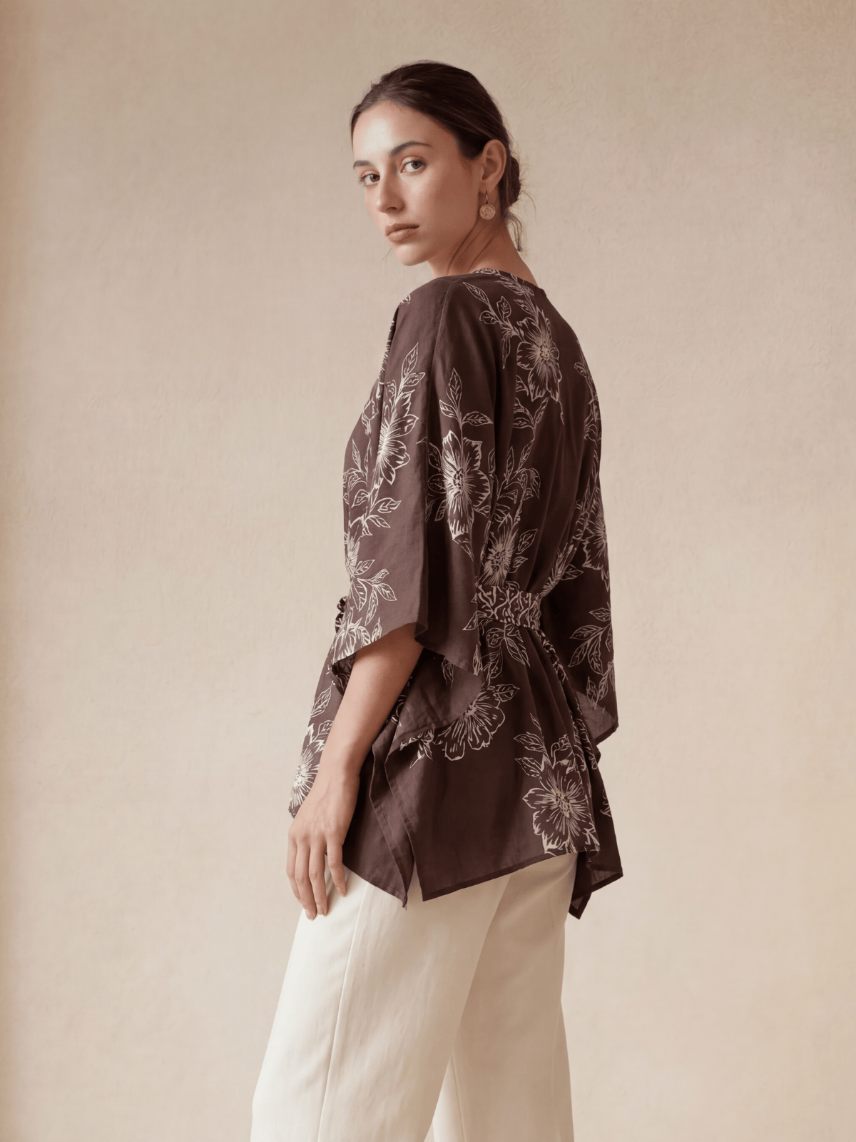 Outer Batik Kimono Wanita Elegan - Batik Warna Alam-Motif Mekar-Zero waste cut outer